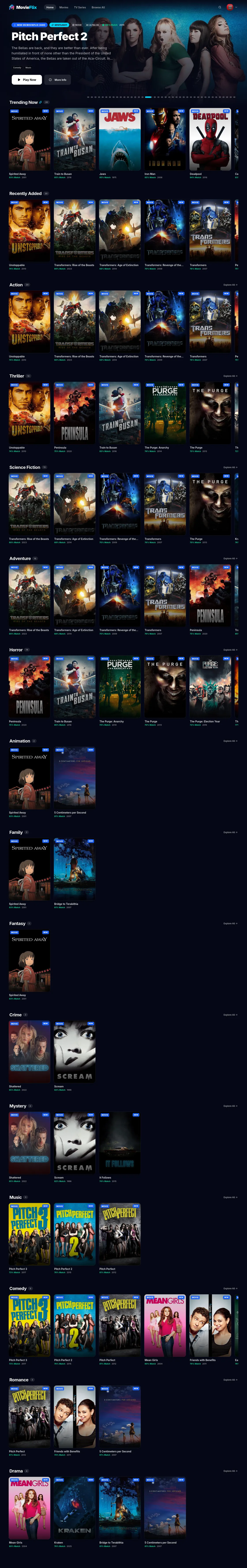 MovieFlix — A self-hosted, private media streaming platform delivering a Netflix-inspired experience from your own storage.