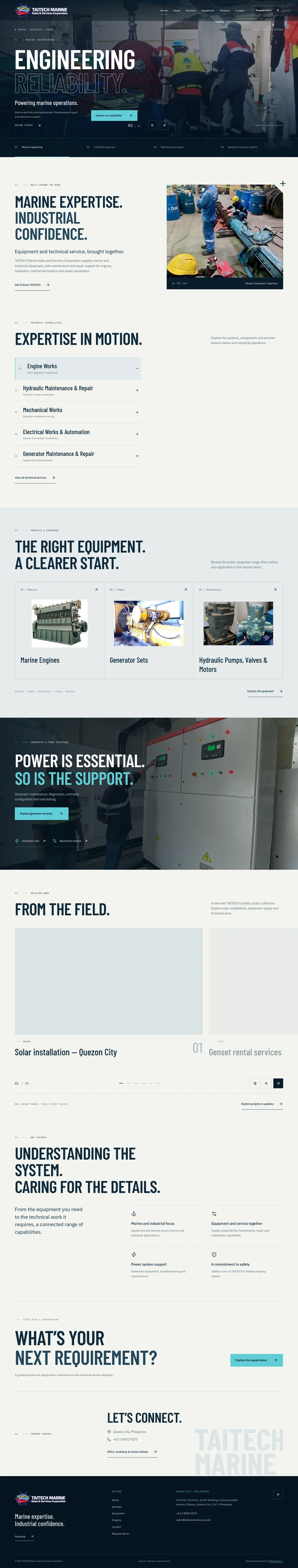 TAITECH Marine — A marine and industrial equipment website redesign demonstration.