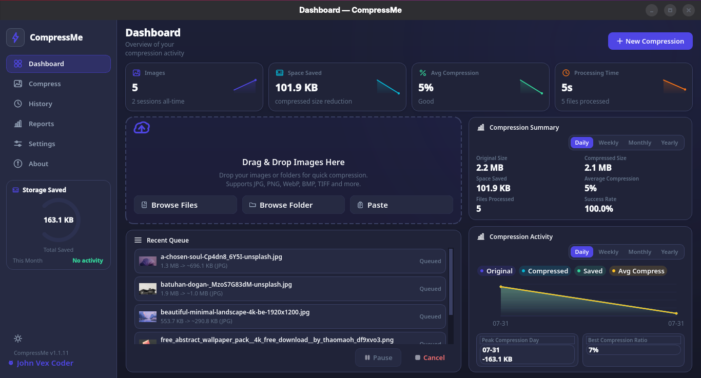 CompressMe interface screenshot