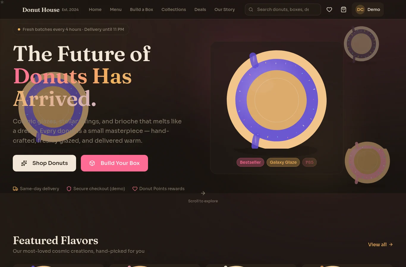 Donut House interface screenshot