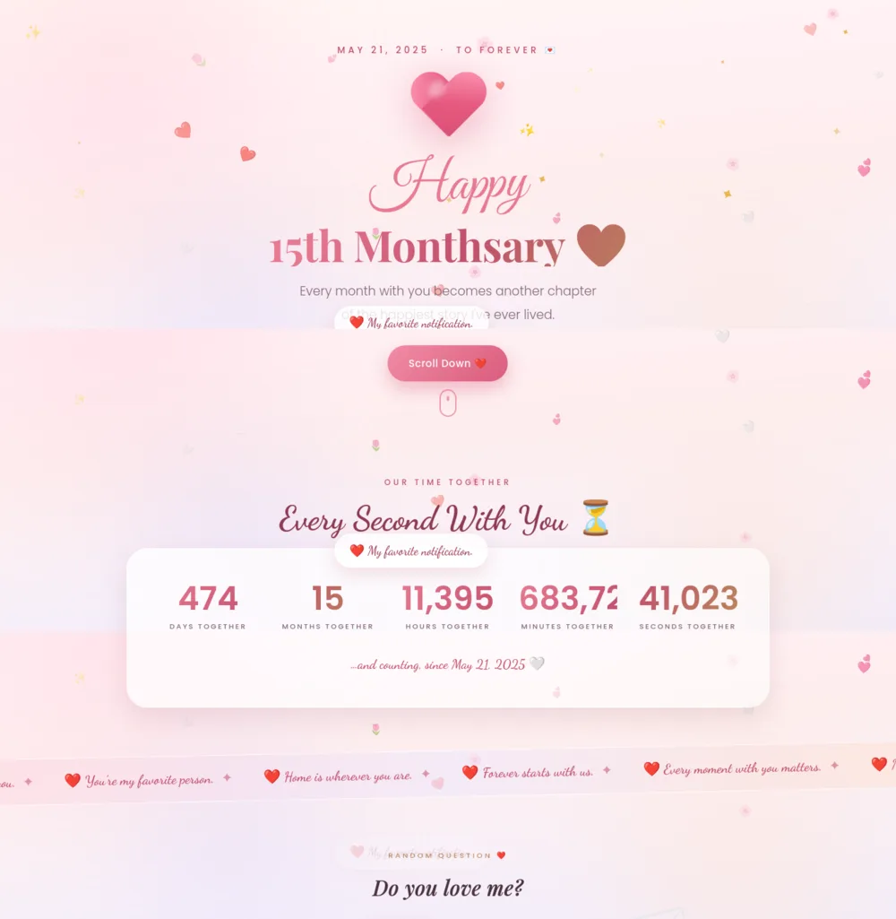 Monthsary interface screenshot